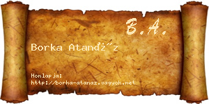 Borka Atanáz névjegykártya